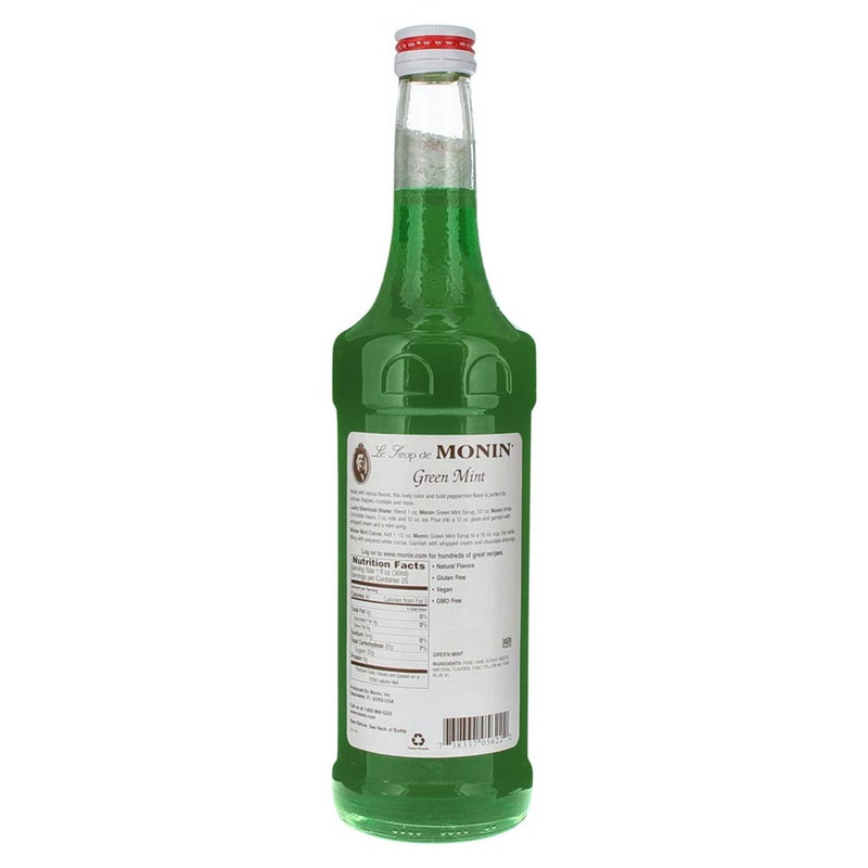 Monin - Green Mint Syrup, Bold Peppermint Coolness, Natural Flavors, Great for Smoothies, Sodas, Cocktails, and Teas, Non-GMO, Gluten-Free (750 ml) - Image 2